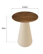 Table d'appoint plateau en manguier pied métal James ivoire - 40x40x52cm