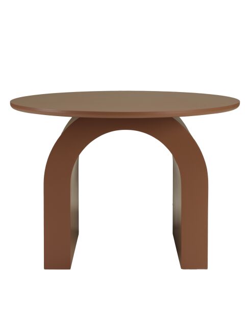 Table basse ronde en bois laqué Agathe terracotta - 60x60x40cm