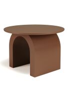 Table basse ronde en bois laqué Agathe terracotta - 60x60x40cm