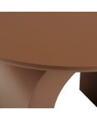 Table basse ronde en bois laqué Agathe terracotta - 60x60x40cm