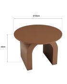 Table basse ronde en bois laqué Agathe terracotta - 60x60x40cm