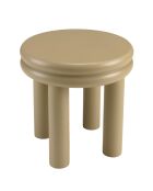 Tavolino rotondo in legno verniciato Agathe taupe - 39,5x39,5x38,5 cm