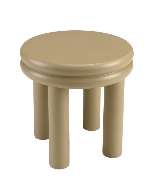 Tavolino rotondo in legno verniciato Agathe taupe - 39,5x39,5x38,5 cm