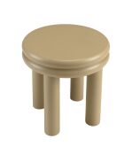 Tavolino rotondo in legno verniciato Agathe taupe - 39,5x39,5x38,5 cm