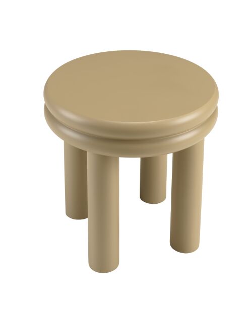 Tavolino rotondo in legno verniciato Agathe taupe - 39,5x39,5x38,5 cm