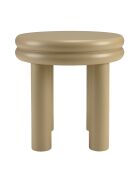 Tavolino rotondo in legno verniciato Agathe taupe - 39,5x39,5x38,5 cm