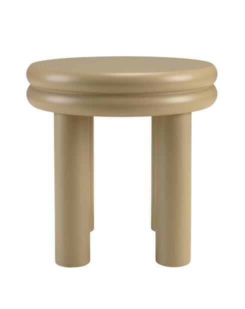Tavolino rotondo in legno verniciato Agathe taupe - 39,5x39,5x38,5 cm
