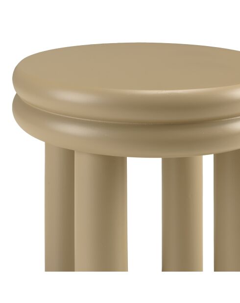 Tavolino rotondo in legno verniciato Agathe taupe - 39,5x39,5x38,5 cm