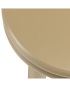 Tavolino rotondo in legno verniciato Agathe taupe - 39,5x39,5x38,5 cm