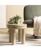 Tavolino rotondo in legno verniciato Agathe taupe - 39,5x39,5x38,5 cm