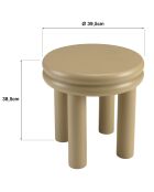 Tavolino rotondo in legno verniciato Agathe taupe - 39,5x39,5x38,5 cm