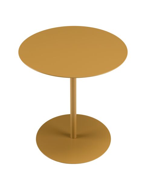 Table d'appoint ronde en acier Agathe marron - 40x40x43cm