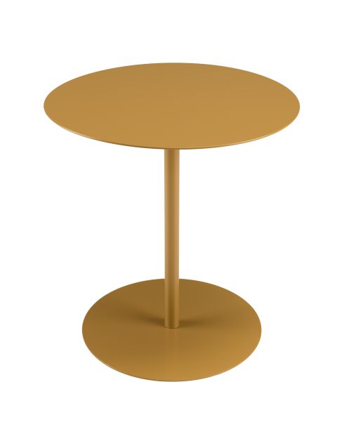 Table d'appoint ronde en acier Agathe marron - 40x40x43cm