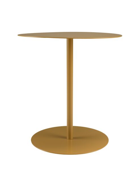 Table d'appoint ronde en acier Agathe marron - 40x40x43cm