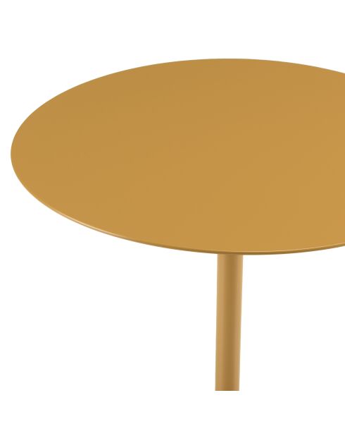 Table d'appoint ronde en acier Agathe marron - 40x40x43cm