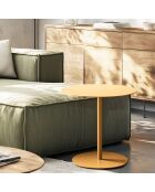 Table d'appoint ronde en acier Agathe marron - 40x40x43cm