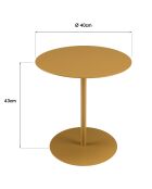 Table d'appoint ronde en acier Agathe marron - 40x40x43cm