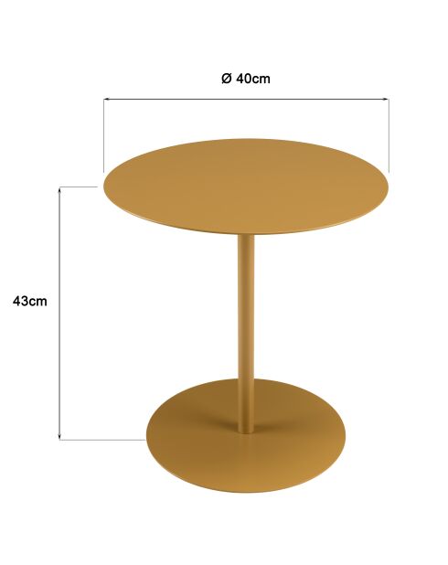Table d'appoint ronde en acier Agathe marron - 40x40x43cm