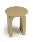 Table d'appoint ronde en bois laqué Agathe taupe - 40x40x45cm