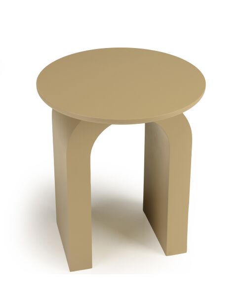 Table d'appoint ronde en bois laqué Agathe taupe - 40x40x45cm