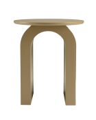 Table d'appoint ronde en bois laqué Agathe taupe - 40x40x45cm