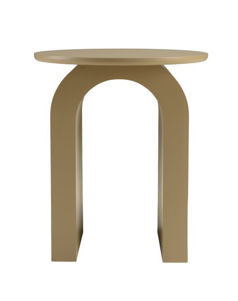 Table d'appoint ronde en bois laqué Agathe taupe - 40x40x45cm