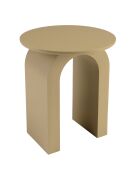 Table d'appoint ronde en bois laqué Agathe taupe - 40x40x45cm
