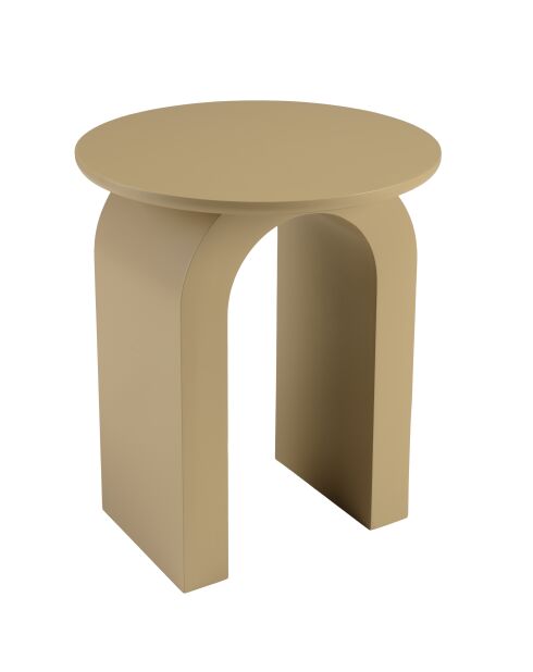Table d'appoint ronde en bois laqué Agathe taupe - 40x40x45cm