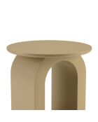 Table d'appoint ronde en bois laqué Agathe taupe - 40x40x45cm