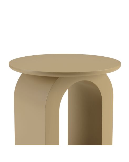 Table d'appoint ronde en bois laqué Agathe taupe - 40x40x45cm