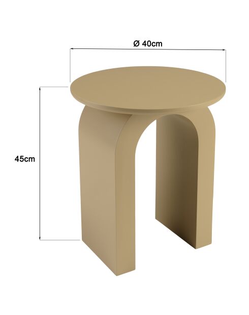 Table d'appoint ronde en bois laqué Agathe taupe - 40x40x45cm