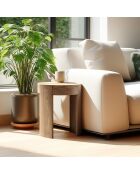 Table d'appoint ronde Ella design arrondi naturelle - 50x50x50.5cm