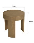 Table d'appoint ronde Ella design arrondi naturelle - 50x50x50.5cm