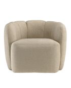 Fauteuil rembourré en tissu Agathe beige - 77x84x69cm