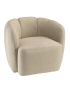 Fauteuil rembourré en tissu Agathe beige - 77x84x69cm