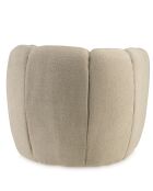 Fauteuil rembourré en tissu Agathe beige - 77x84x69cm
