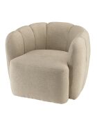 Fauteuil rembourré en tissu Agathe beige - 77x84x69cm