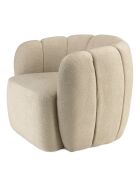 Fauteuil rembourré en tissu Agathe beige - 77x84x69cm
