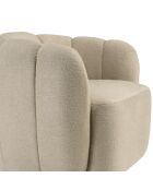 Fauteuil rembourré en tissu Agathe beige - 77x84x69cm