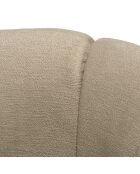 Fauteuil rembourré en tissu Agathe beige - 77x84x69cm