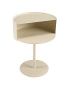 Table d'appoint ronde en acier Agathe beige - 35.2x35.2x48.5cm