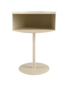 Table d'appoint ronde en acier Agathe beige - 35.2x35.2x48.5cm