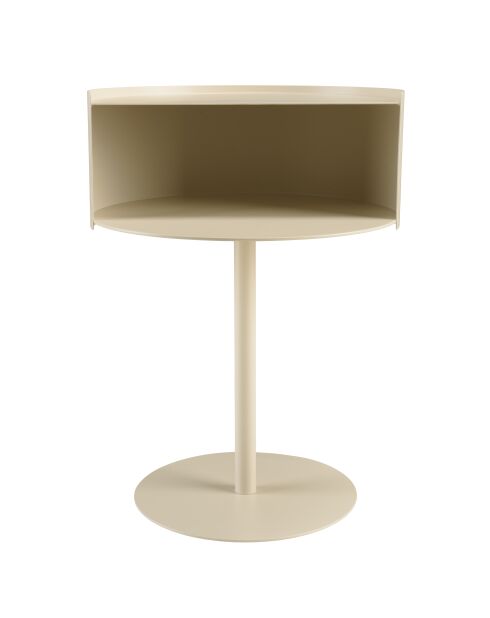 Table d'appoint ronde en acier Agathe beige - 35.2x35.2x48.5cm