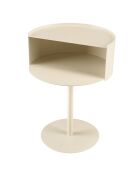 Table d'appoint ronde en acier Agathe beige - 35.2x35.2x48.5cm