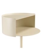 Table d'appoint ronde en acier Agathe beige - 35.2x35.2x48.5cm