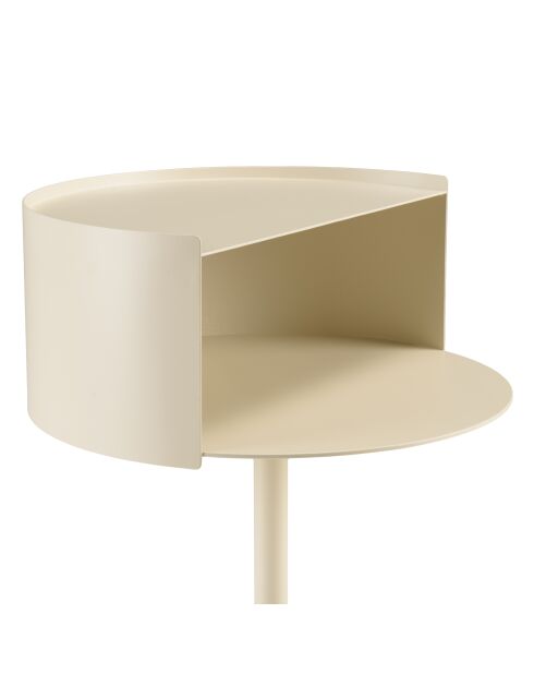 Table d'appoint ronde en acier Agathe beige - 35.2x35.2x48.5cm
