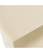 Table d'appoint ronde en acier Agathe beige - 35.2x35.2x48.5cm