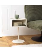 Table d'appoint ronde en acier Agathe beige - 35.2x35.2x48.5cm