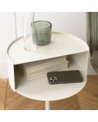 Table d'appoint ronde en acier Agathe beige - 35.2x35.2x48.5cm