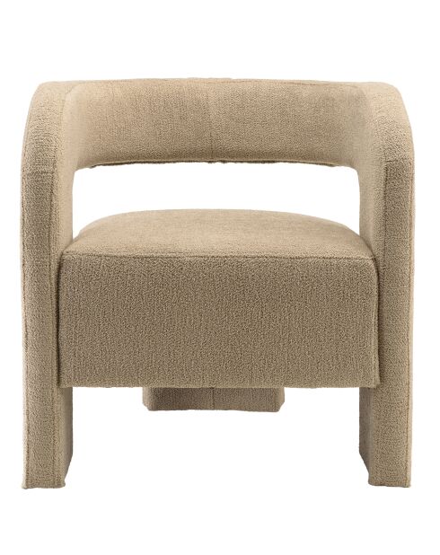 Fauteuil design en tissu Agathe beige - 56x70x73cm